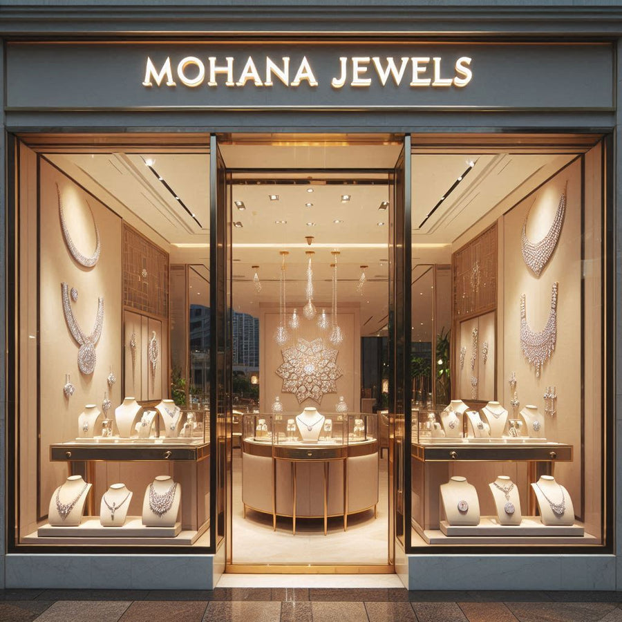 Mohana Jewels lab grown diamond engagement ring collection on display