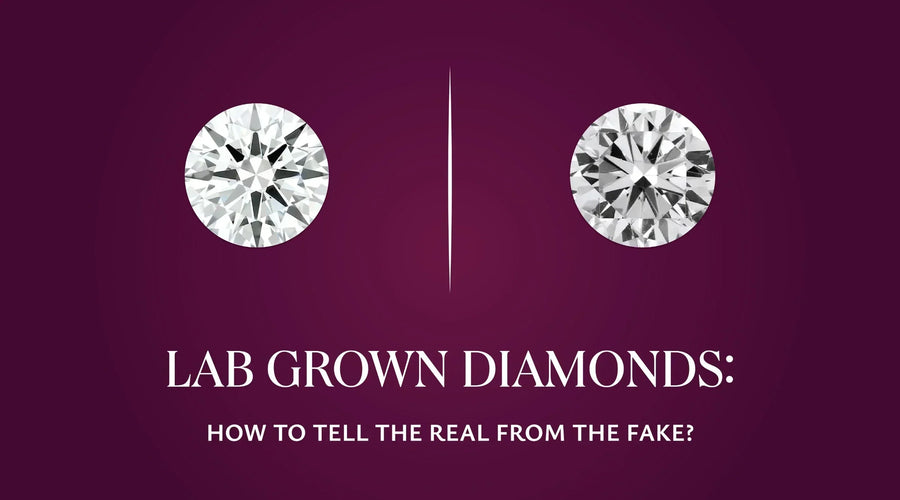 Real lab grown diamond engagement ring sparkling under jewelry display lighting