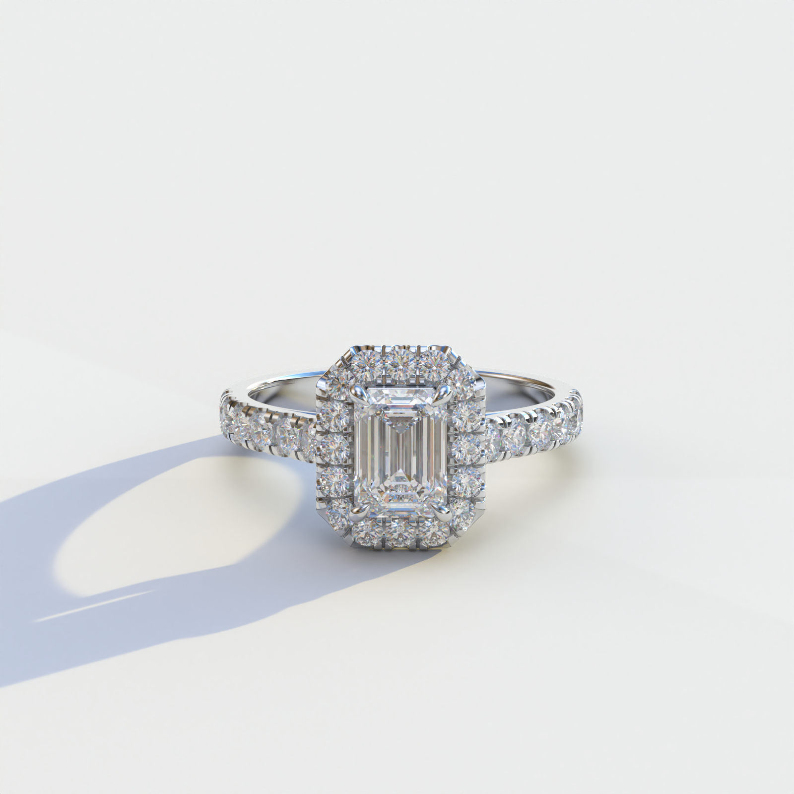 E VVS Carat Emerald Cut Lab-Grown Diamond Engagement Ring