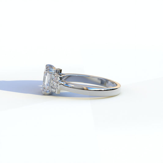 3 Ct E/VVS Colorless Asscher Cut Lab Diamond Double Claw Prong Setting - Celestial