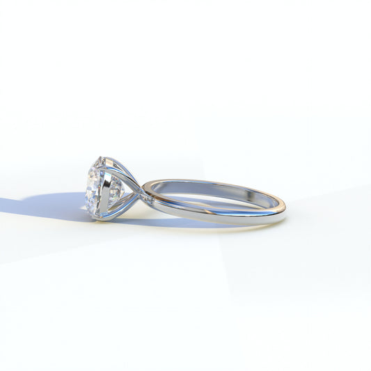 E VVS 2.5 Carat Cushion Cut Solitaire Lab Diamond Ring - Mesmera