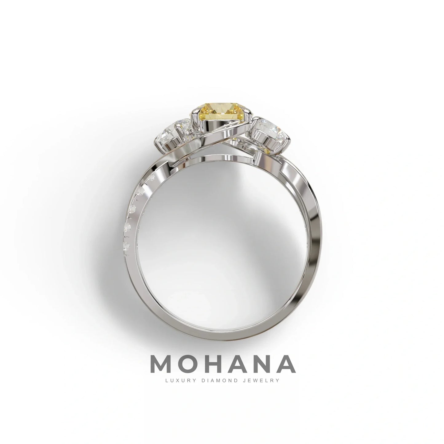 2 Carat Yellow Lab Grown Diamond Round Engagement Ring - Giverny