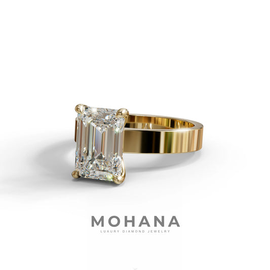 3 Carat Emerald Lab Grown Diamond Solitaire Engagement Ring - Zulu
