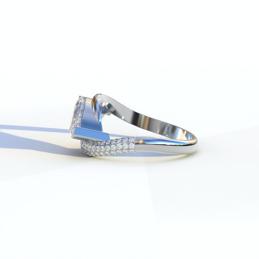 2 Carat E VVS Marquise Cut Lab Diamond Curve Engagement Ring - Maya