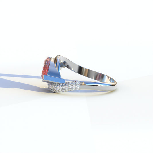 2 Carat Fancy Intense Pink marquise Cut lab grown Diamond Engagement Ring - Maya