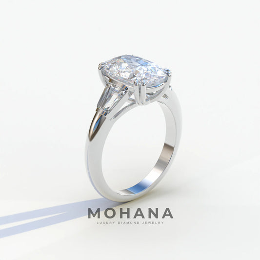 4 Ct Diamond Ring E VVS Elongated Cushion Cut Diamond Ring - Sagittarius