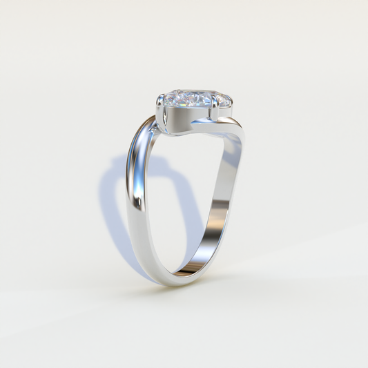 2 Carat E VVS Oval Cut Lab Diamond Ring - Estella