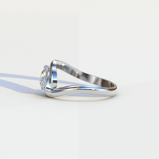 1 Carat E VVS Pear Cut Solitaire Lab Grown Diamond Ring - Maniya