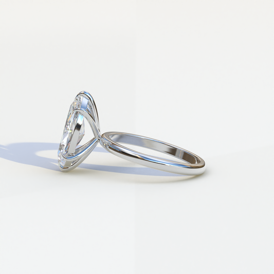 E VVS 3 Carat Blue Marquise Cut Solitaire Diamond Ring - Celestina