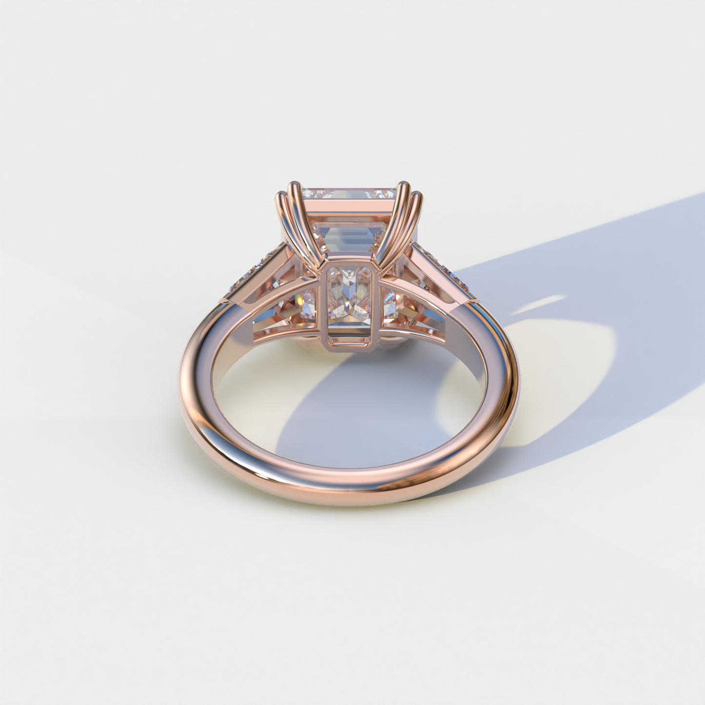 3 Carat E VVS Emerald & Baguette Cut Multi Stone Lab Diamond Ring - Lami