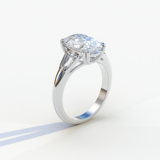 4 Ct Diamond Ring E VVS Elongated Cushion Cut Diamond Ring - Sagittarius