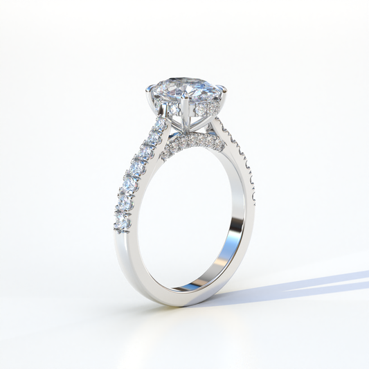 1.50 Carat E VVS Oval Cut Lab Diamond Engagement Ring - Scorpio