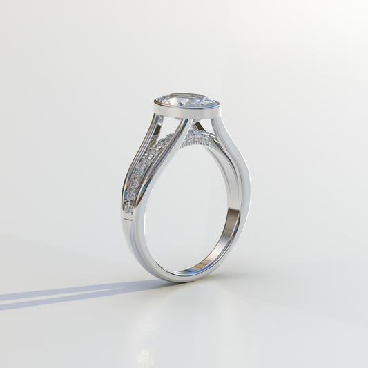 Oval cut lab Diamond Ring E VVS IGI certified Diamond Ring - Prisma