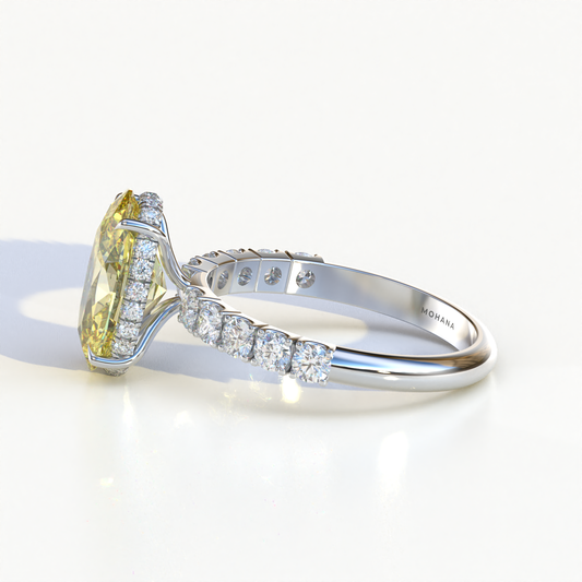 4 Carat Yellow Oval Cut Hidden Halo Lab Diamond Engagement Ring - Christie's