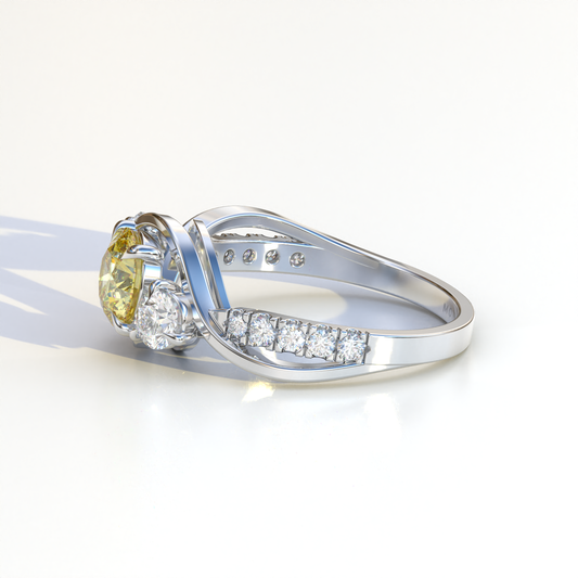 2 Carat Yellow Lab Grown Diamond Round Engagement Ring - Giverny