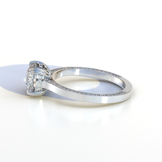 2 Carat Round Cut Hidden Halo Lab Diamond Engagement Ring - Maeve
