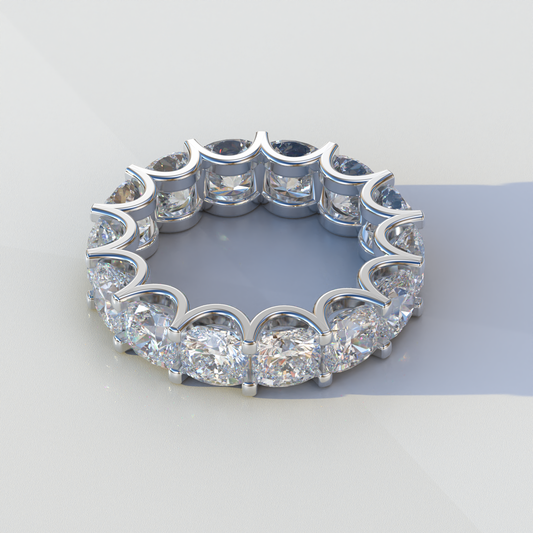 4mm E VVS Cushion Lab Diamond Eternity Ring | Wedding Band - Sano