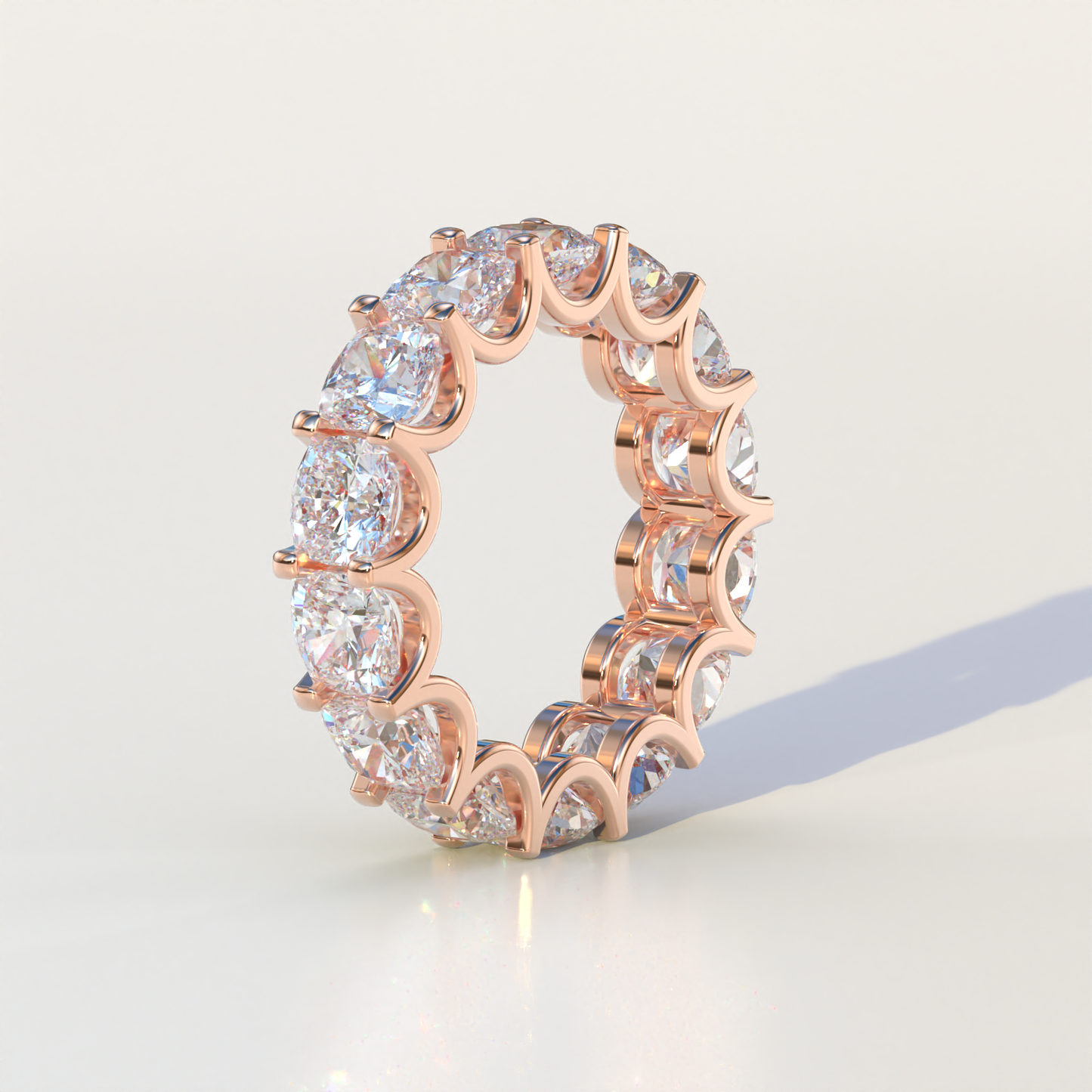 4mm E VVS Cushion Lab Diamond Eternity Ring | Wedding Band - Sano