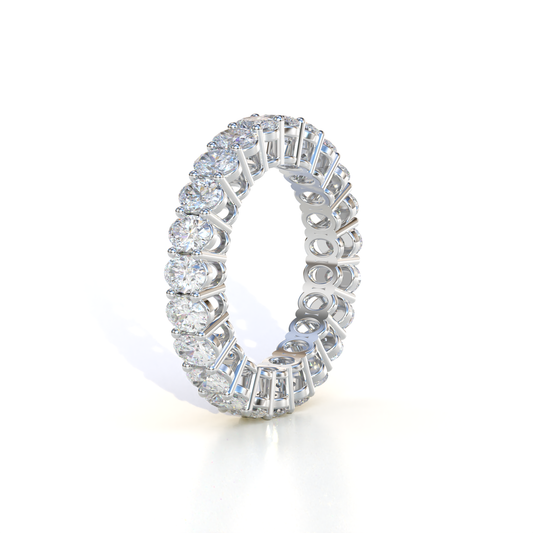 14kt White Gold Oval Lab Diamond Eternity Ring - Camila