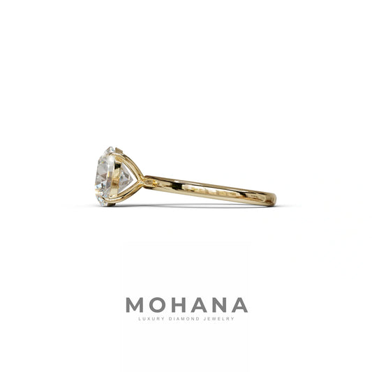 E-VVS Round Cut Solitaire Lab Diamond Engagement Ring - Italia