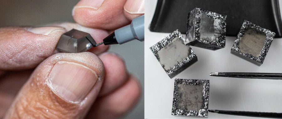Engineered diamond growing inside a lab reactor showing the slow crystal formation