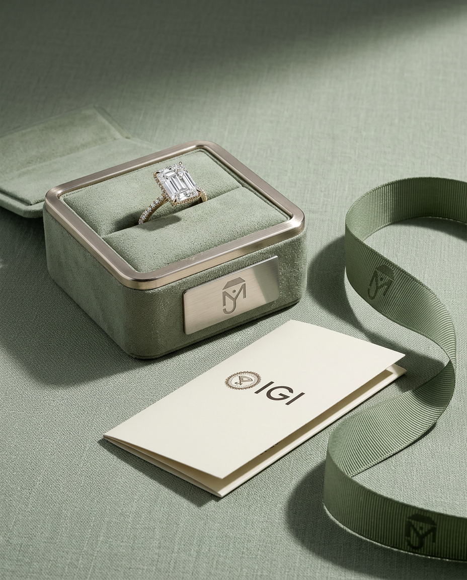 2.5 Carat Lab Grown Diamond Engagement Ring – Emerald Cut Hidden Halo | Siena - Engagement Ring