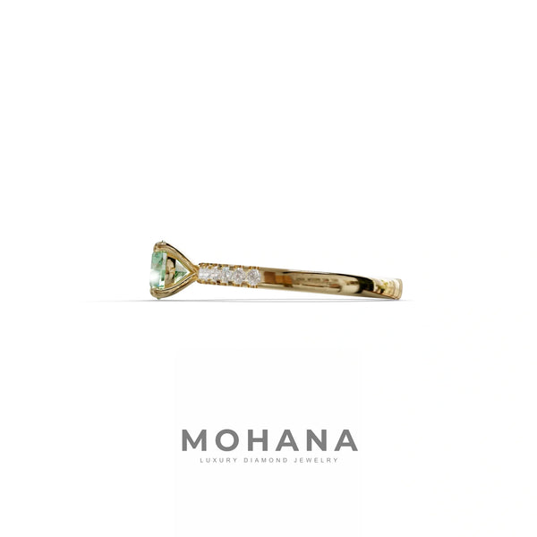 1.5 to 2.5 Carat Green Lab Grown Diamond Engagement Ring – Round Cut Solitaire | Nova Signature alternate view