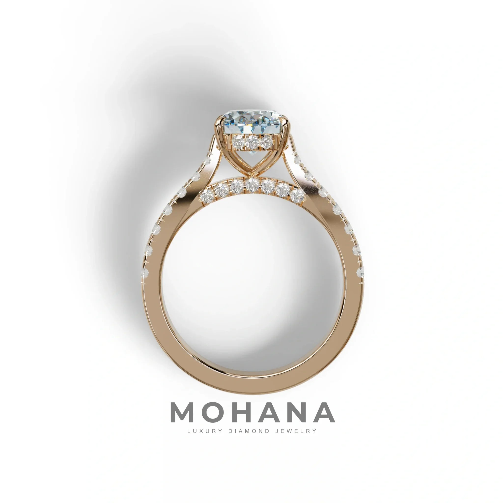 1.50 Carat Blue Oval Cut Lab Diamond Engagement Ring - Scorpio