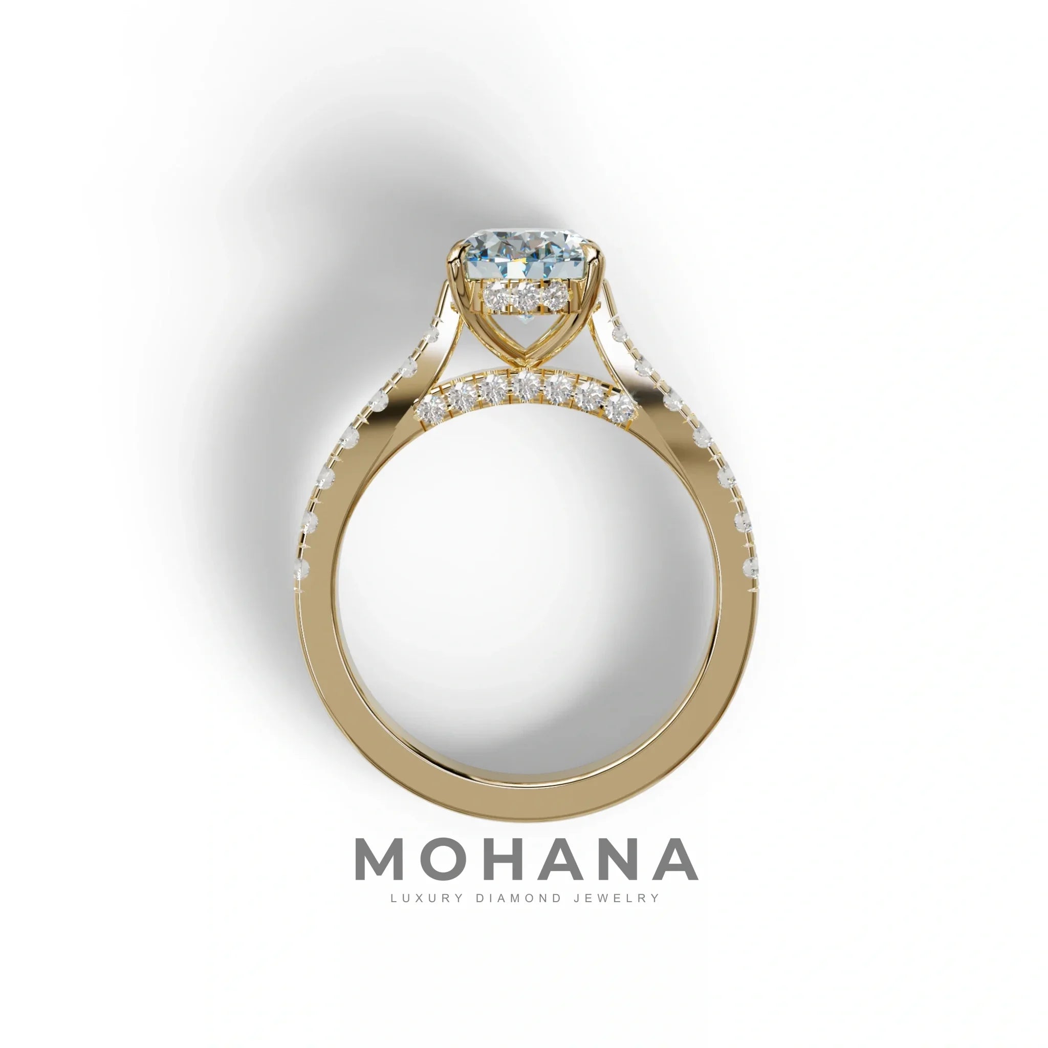 1.50 Carat Blue Oval Cut Lab Diamond Engagement Ring - Scorpio
