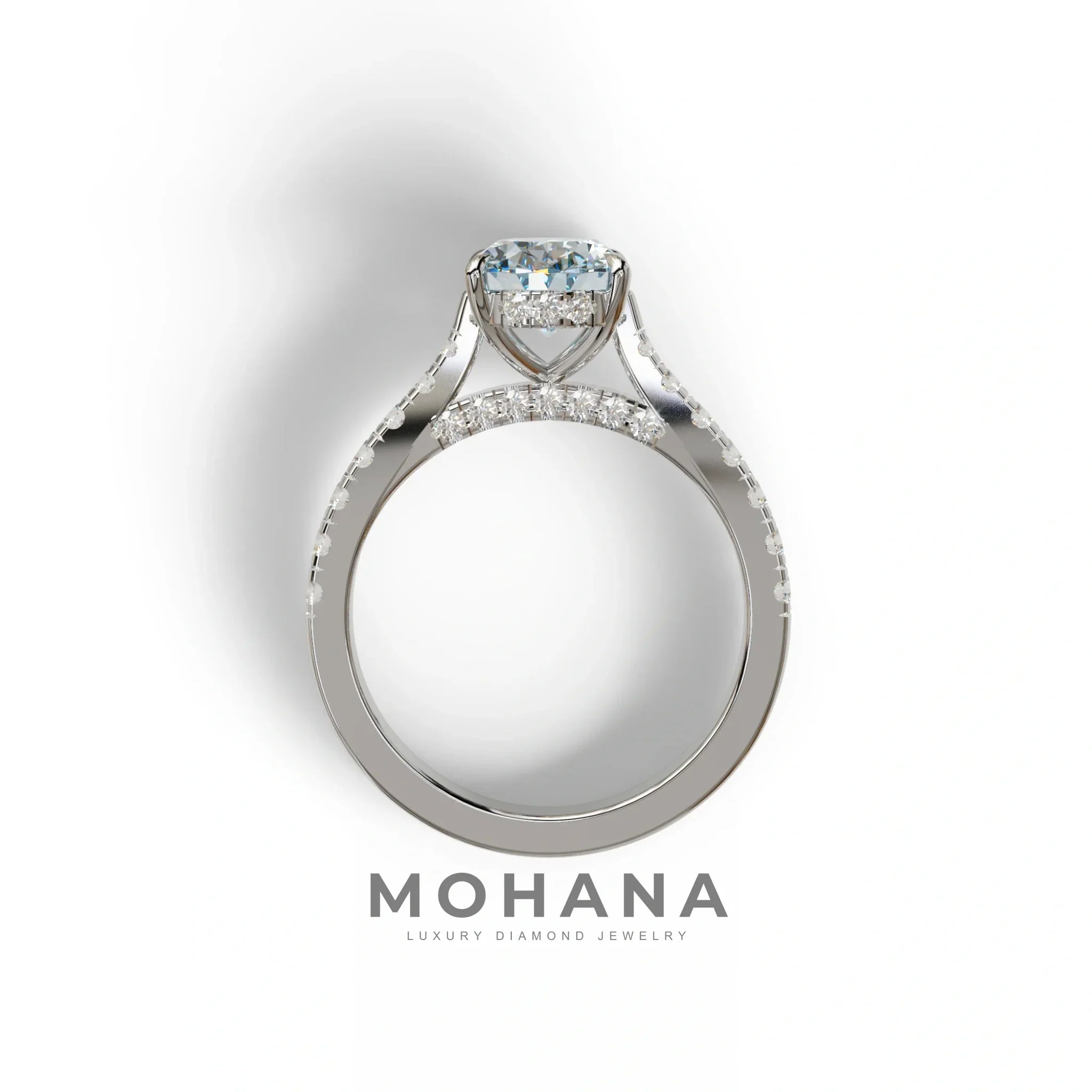 1.50 Carat Blue Oval Cut Lab Diamond Engagement Ring - Scorpio
