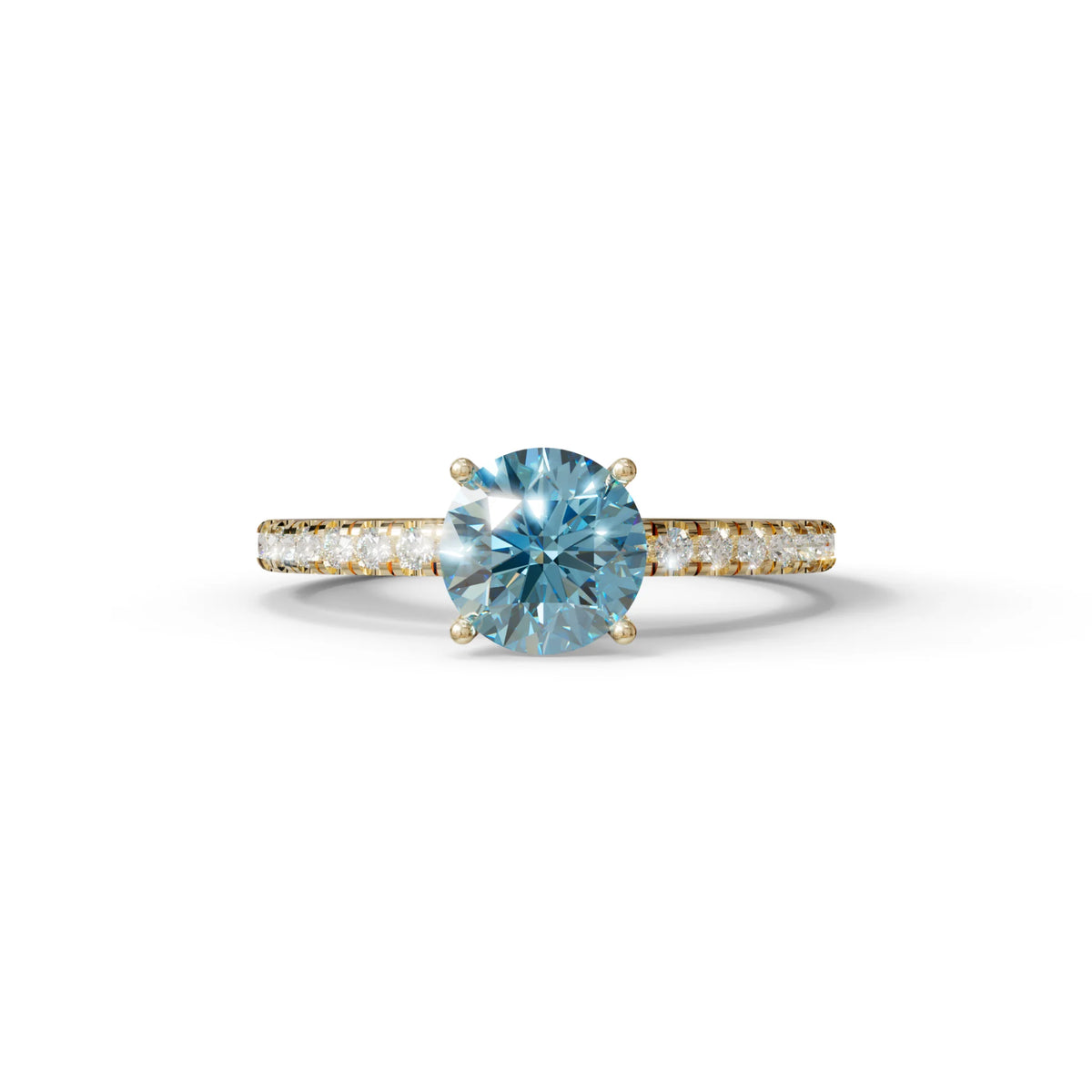 Vivid Blue Lab Diamond Pave Ring - Rarest Color 1.5ct | Mohana Jewels ...