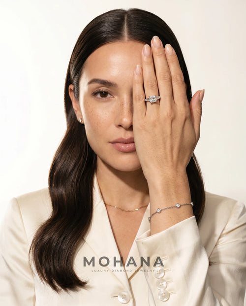 Ready to Ship 1.5 Carat Colorless Princess Cut Three-Stone White Gold Diamond Ring — view 10
