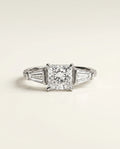 Ready to Ship 1.5 Carat Colorless Princess Cut Three-Stone White Gold Diamond Ring — view 2
