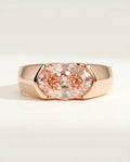 Ready to Ship 1.5 Carat Fancy Vivid Pink East-West Oval Solitaire Rose Gold Ring — view 2