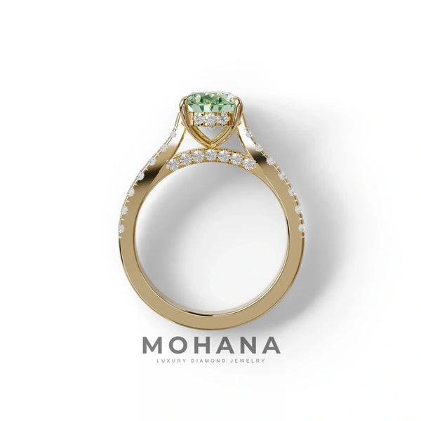 1.5 Carat Green Lab Grown Diamond Engagement Ring – Oval Cut Solitaire | Scorpio alternate view