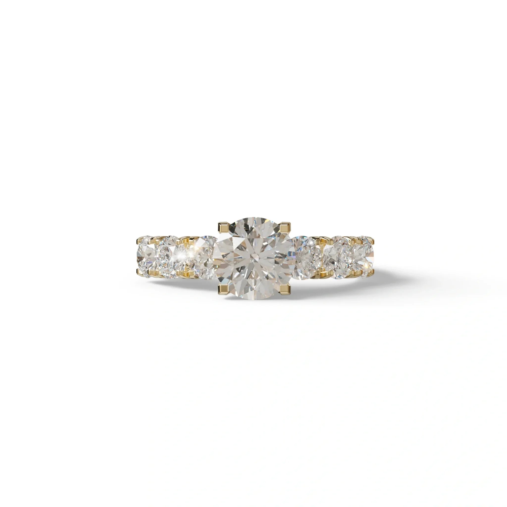1.50 Carat LaB Diamond Engagement Ring - Angeleno - 10K Solid Gold / Yellow Gold