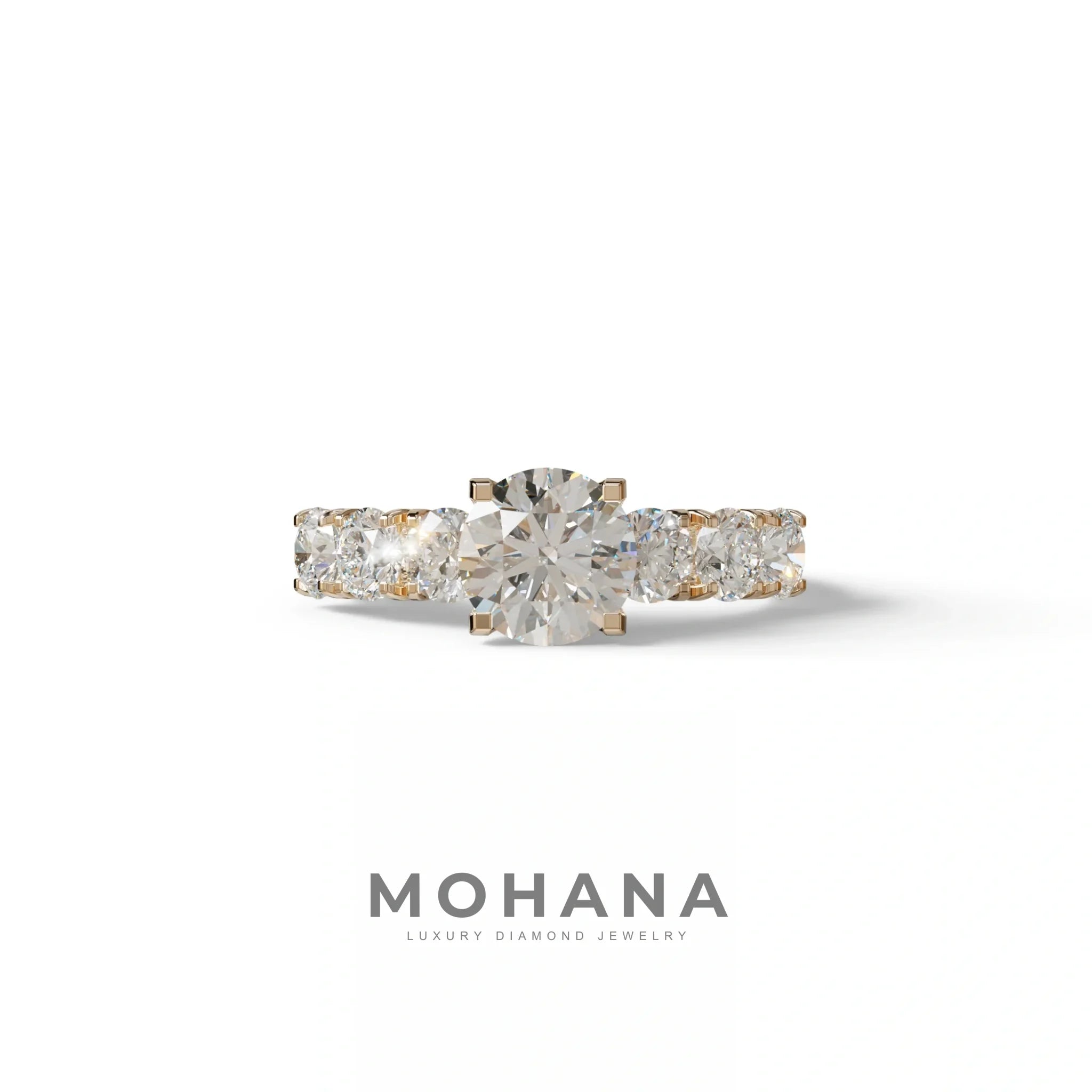 1.50 Carat LaB Diamond Engagement Ring - Angeleno - 10K Solid Gold / Rose Gold