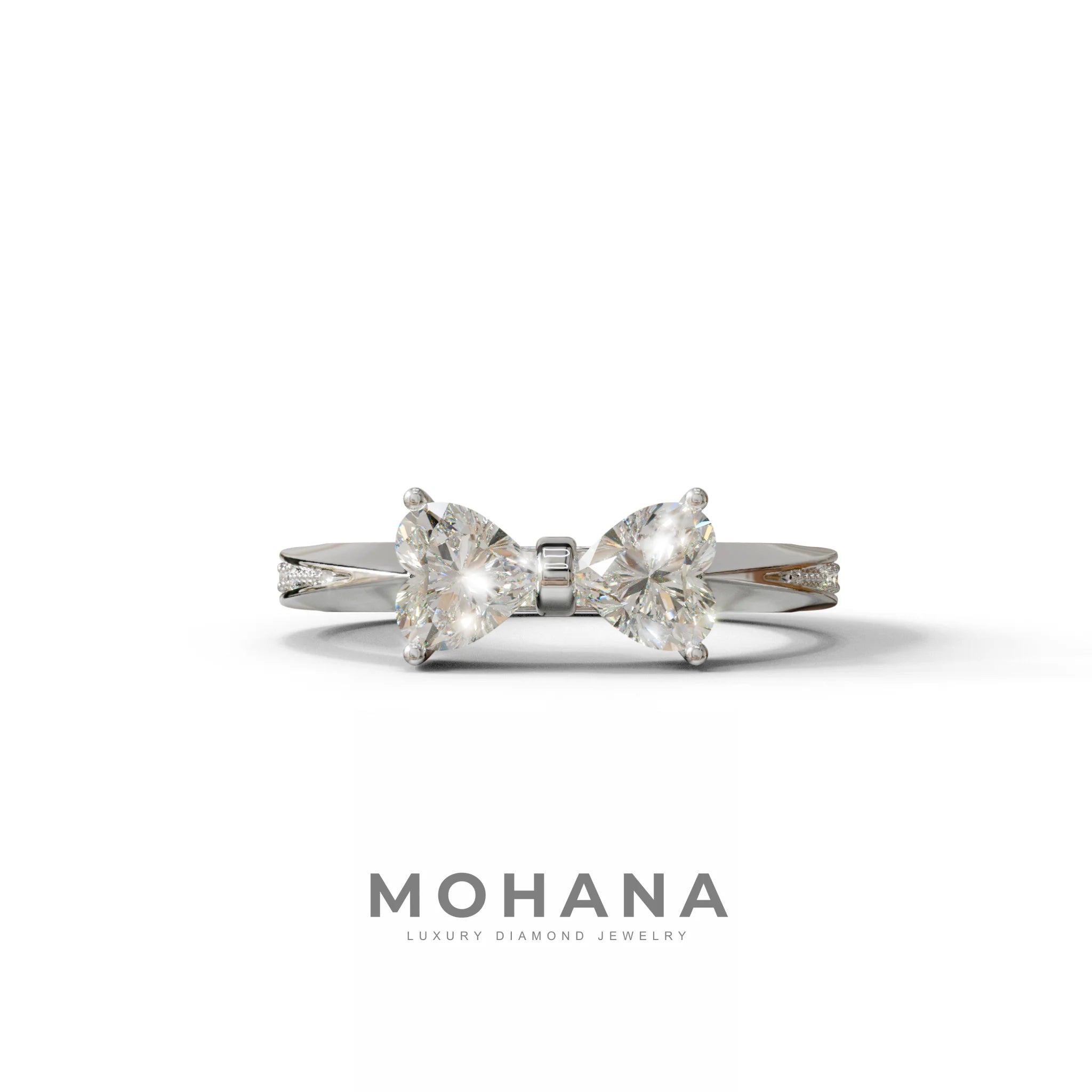 1.5 Carat Heart Cut Diamond Ring - Love - 10K Solid Gold / White Gold