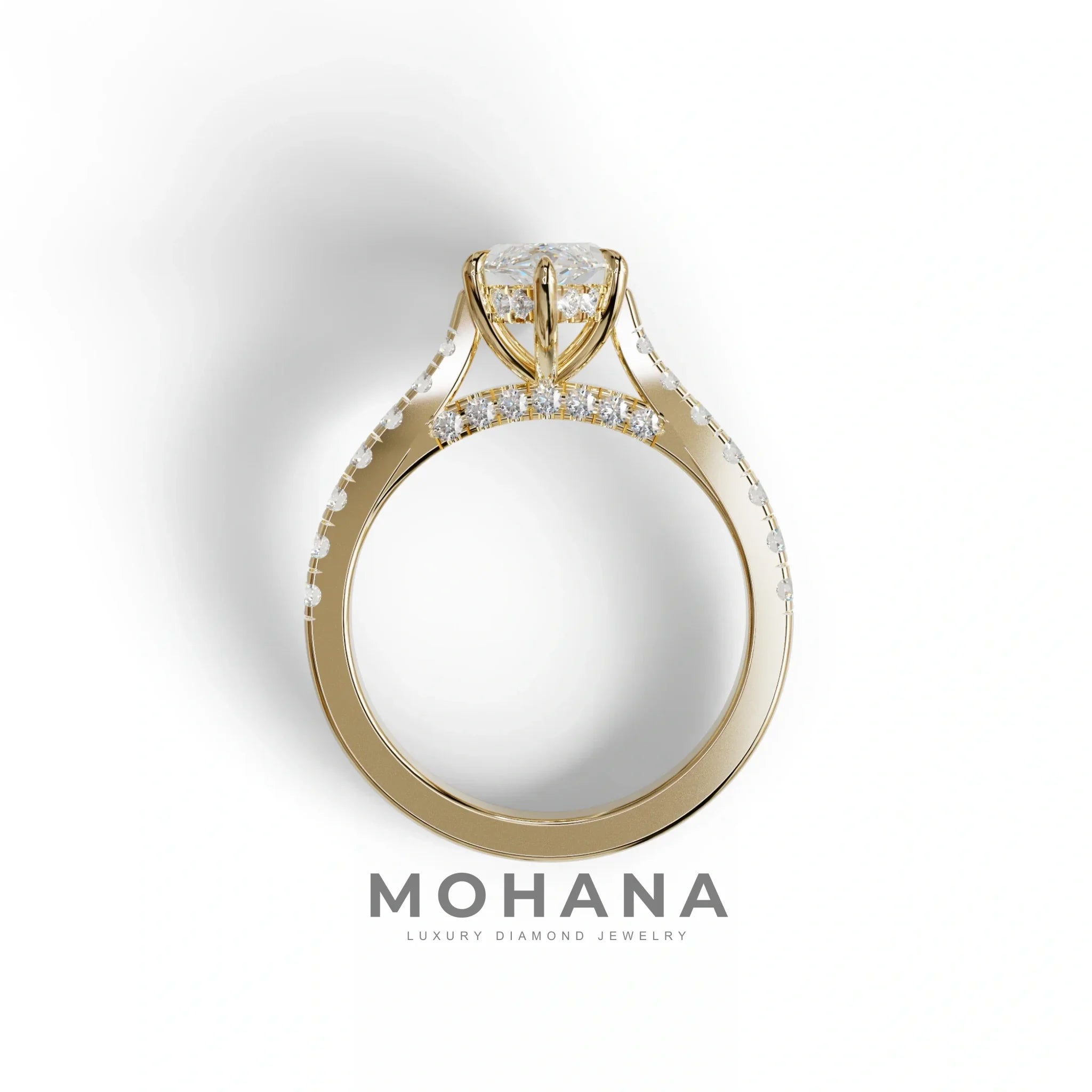 1.5 Carat E-VVS Marquise Cut Lab Diamond Hidden Halo & Pave Ring - Ash