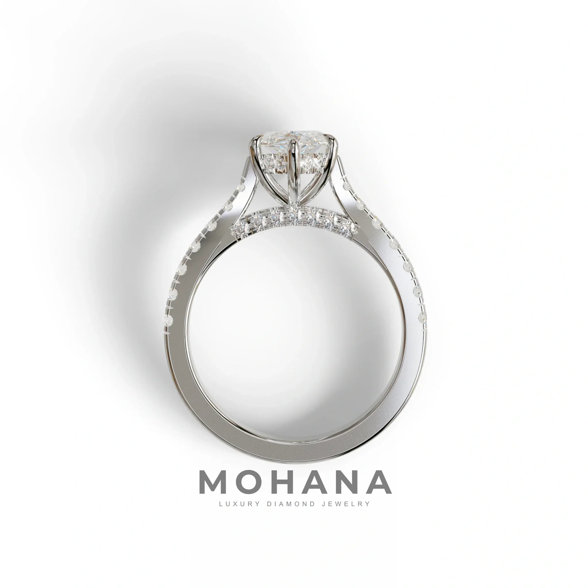 1.5 Carat E-VVS Marquise Cut Lab Diamond Hidden Halo & Pave Ring - Ash