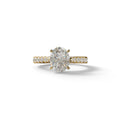 1.50 Carat E VVS Oval Cut Lab Diamond Engagement Ring - Scorpio - 10K Solid Gold / Yellow Gold