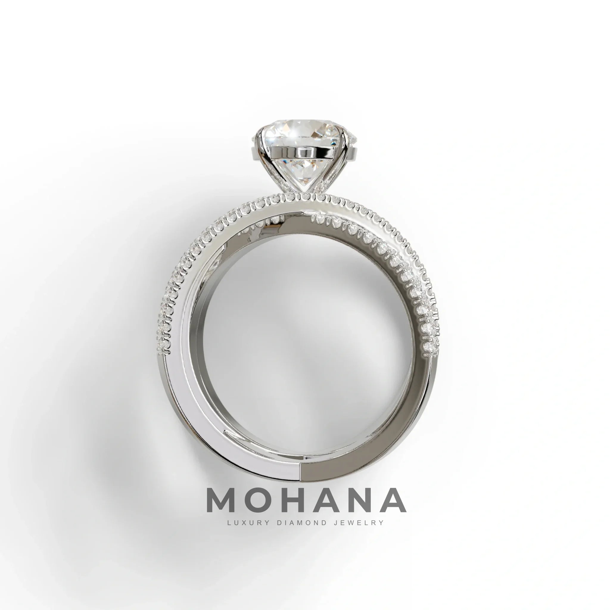1.5 Carat Round Cut Criss Cross Lab Diamond Ring - Elegant