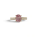 1.50 Carat Pink Oval Cut Lab Diamond Engagement Ring - Scorpio - 10K Solid Gold / Yellow Gold