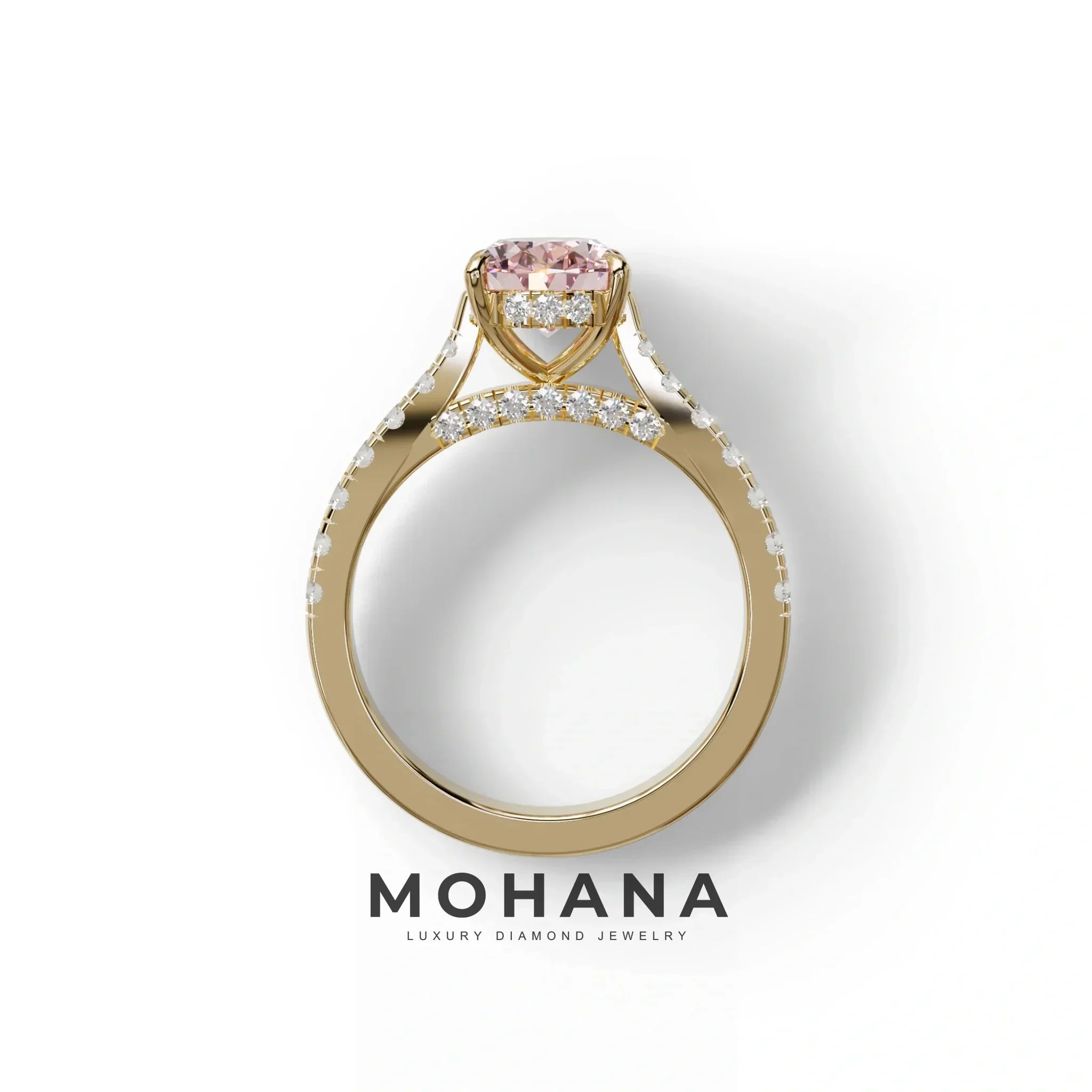 1.50 Carat Pink Oval Cut Lab Diamond Engagement Ring - Scorpio