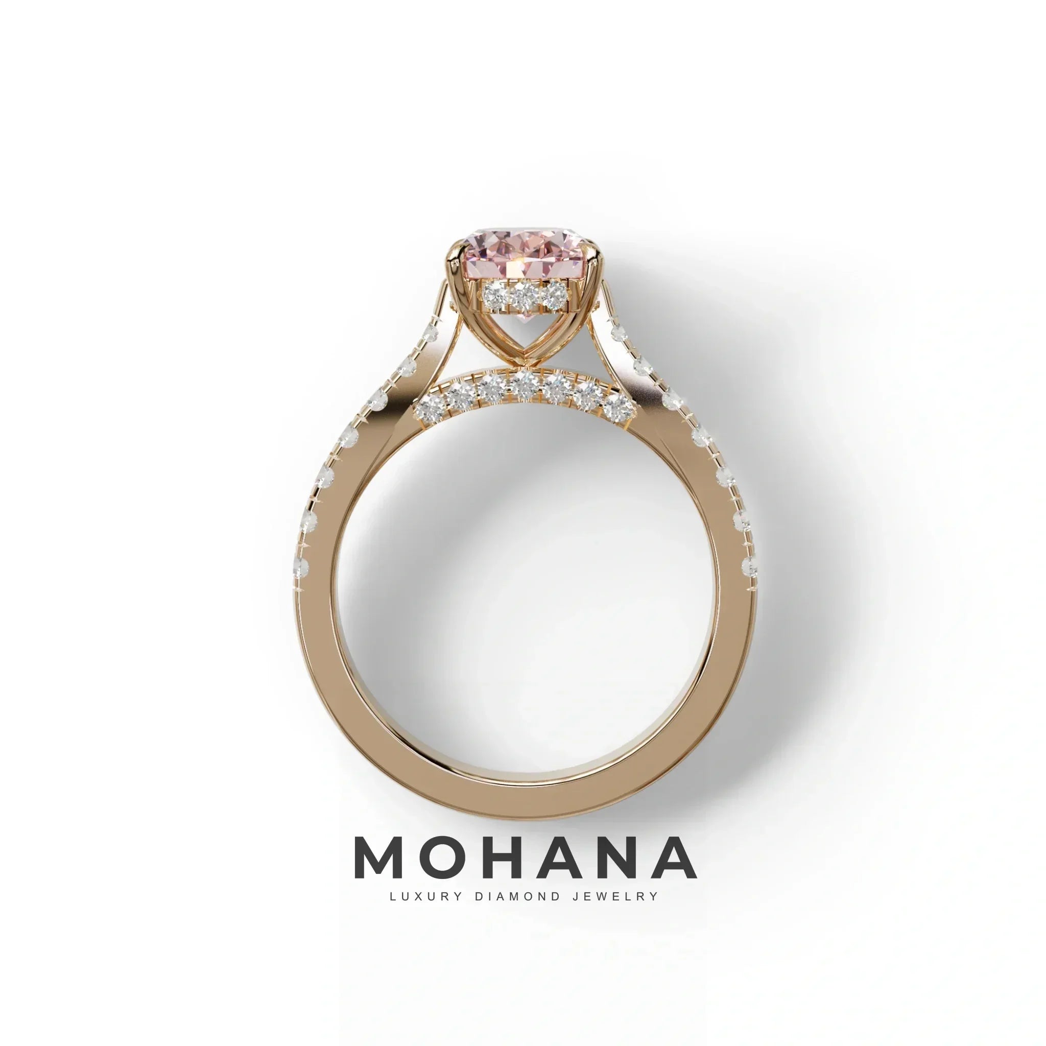 1.50 Carat Pink Oval Cut Lab Diamond Engagement Ring - Scorpio