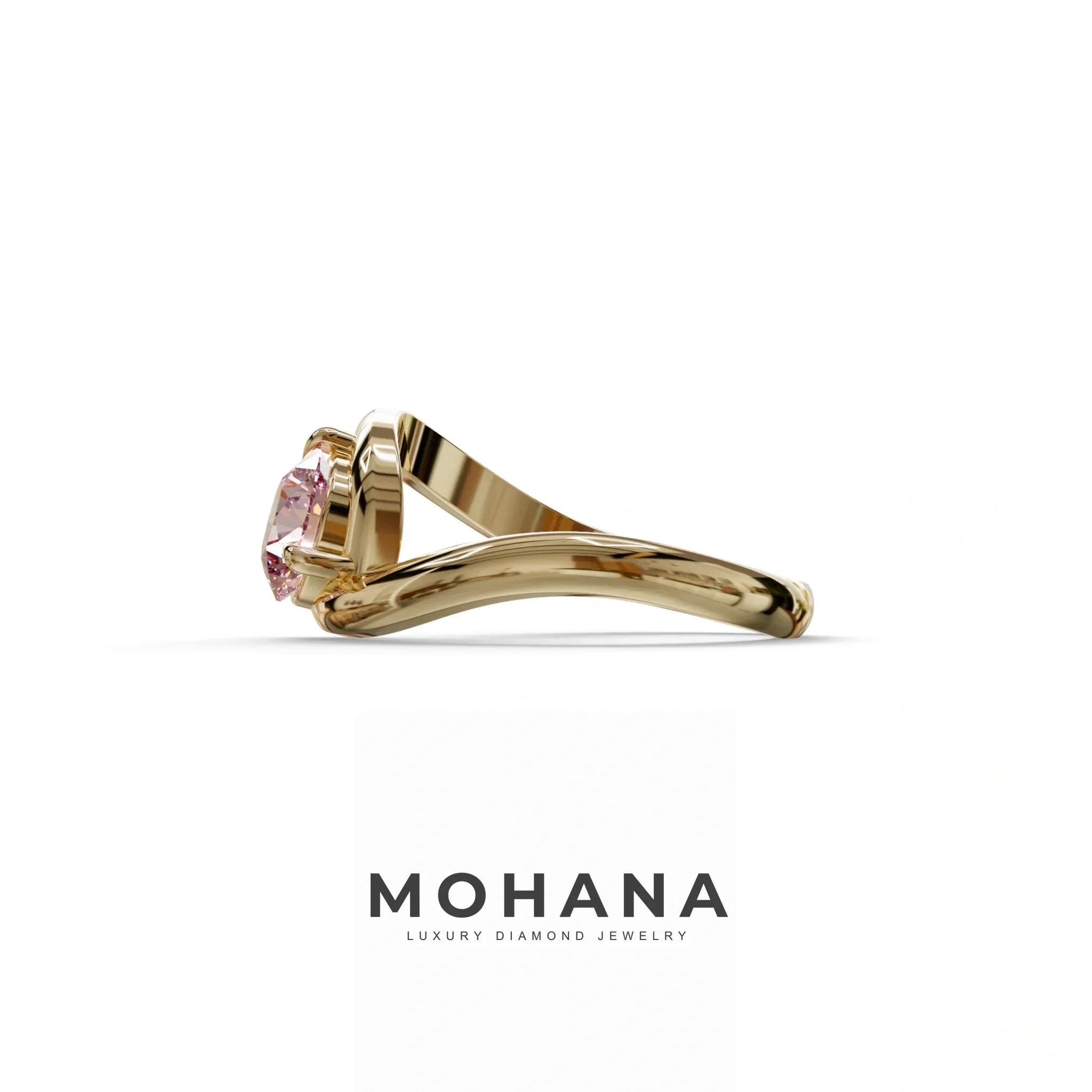 1.5 Carat Pink Round Cut Solitaire Lab Diamond Ring - Tauras