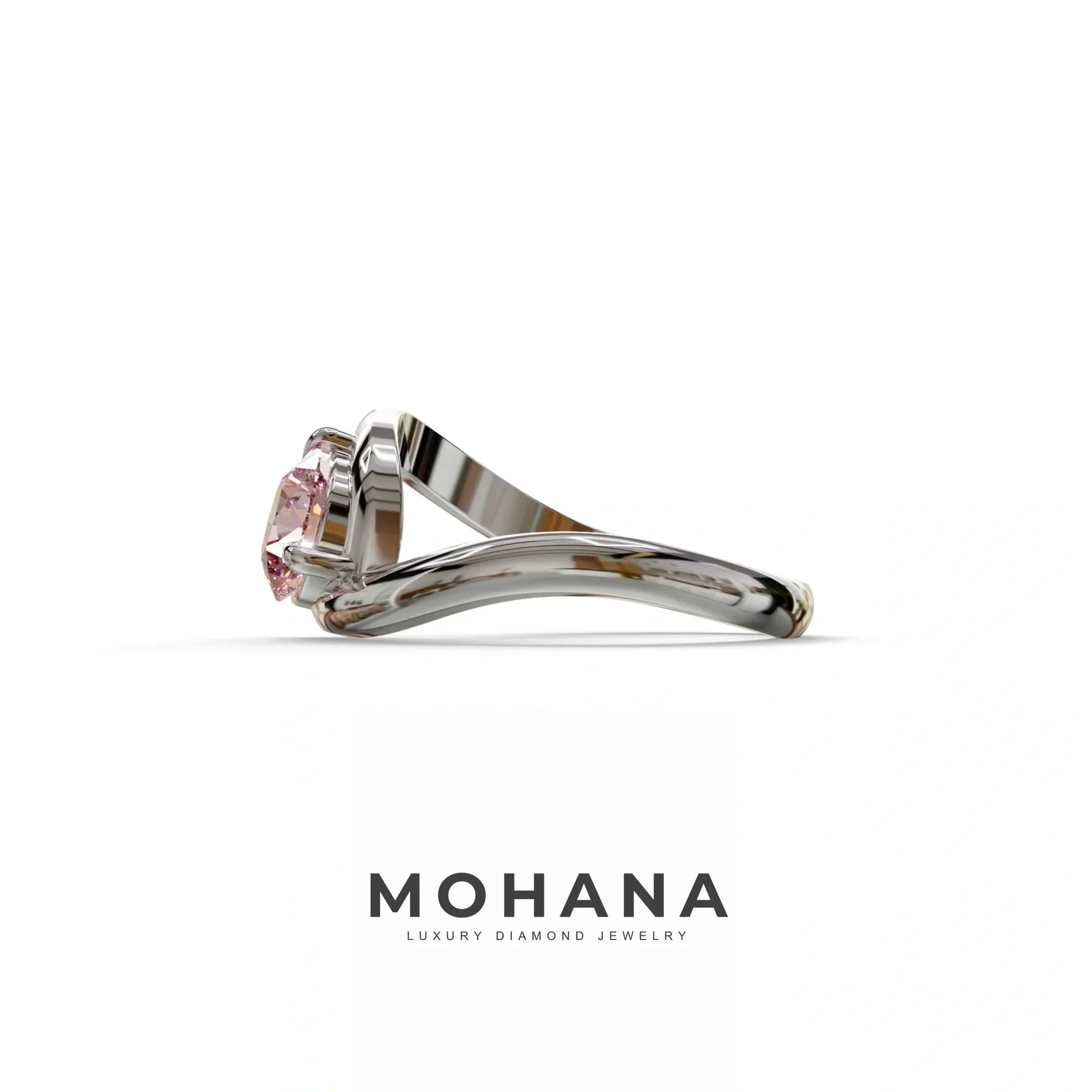 1.5 Carat Pink Round Cut Solitaire Lab Diamond Ring - Tauras