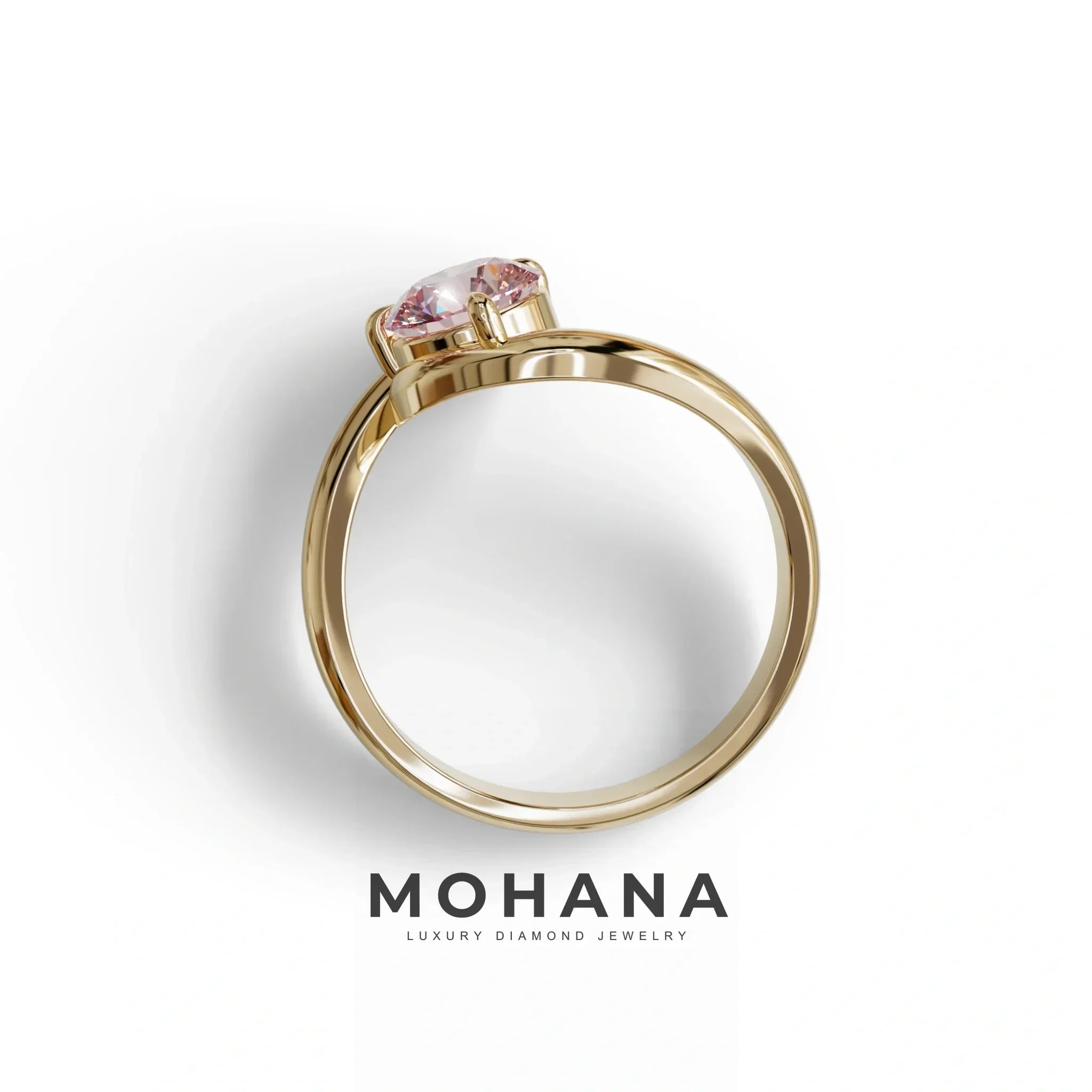1.5 Carat Pink Round Cut Solitaire Lab Diamond Ring - Tauras