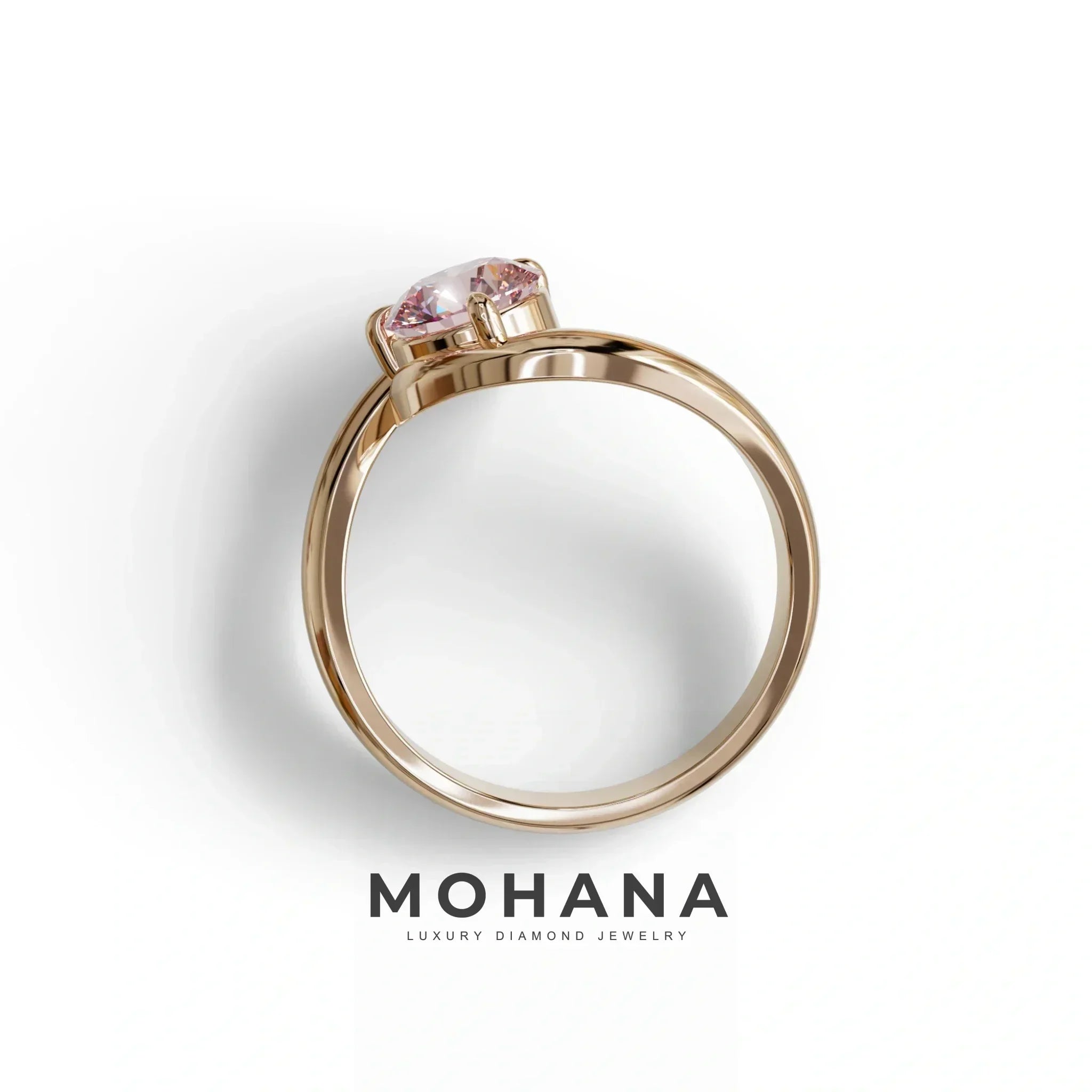 1.5 Carat Pink Round Cut Solitaire Lab Diamond Ring - Tauras