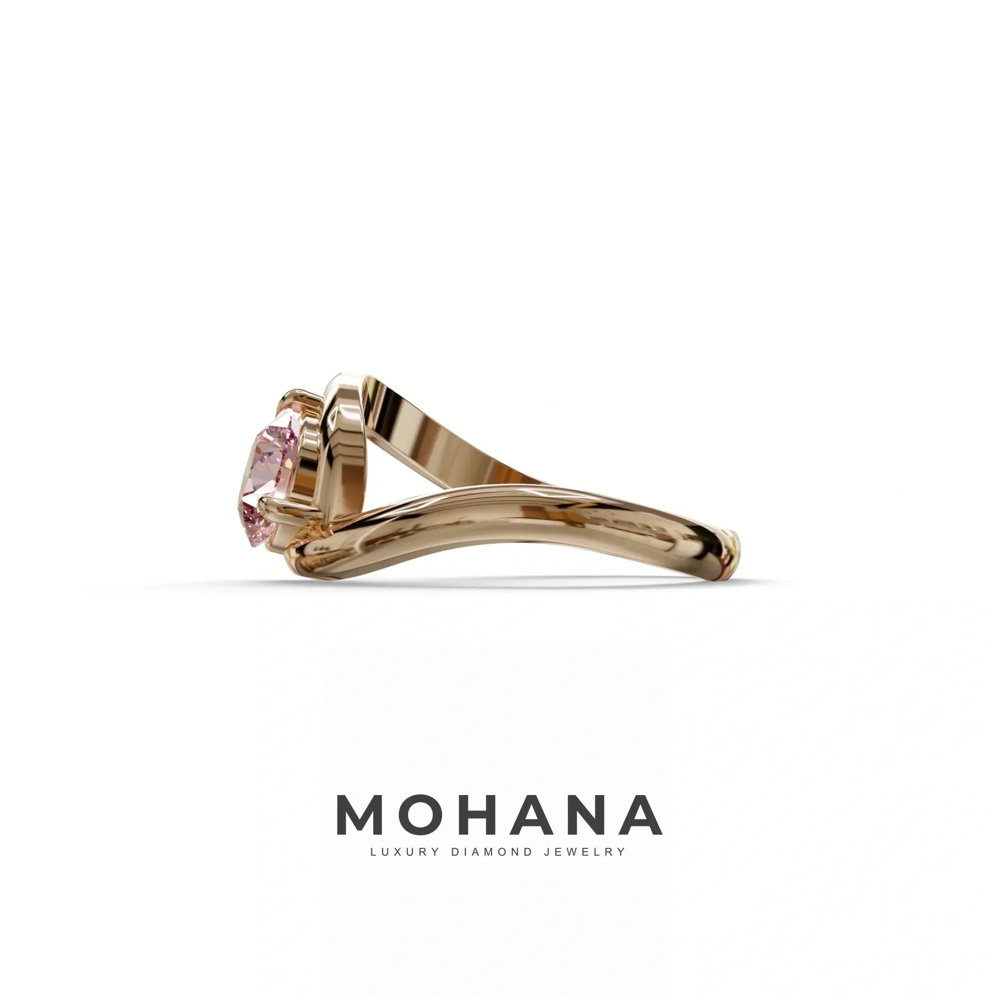1.5 Carat Pink Round Cut Solitaire Lab Diamond Ring - Tauras